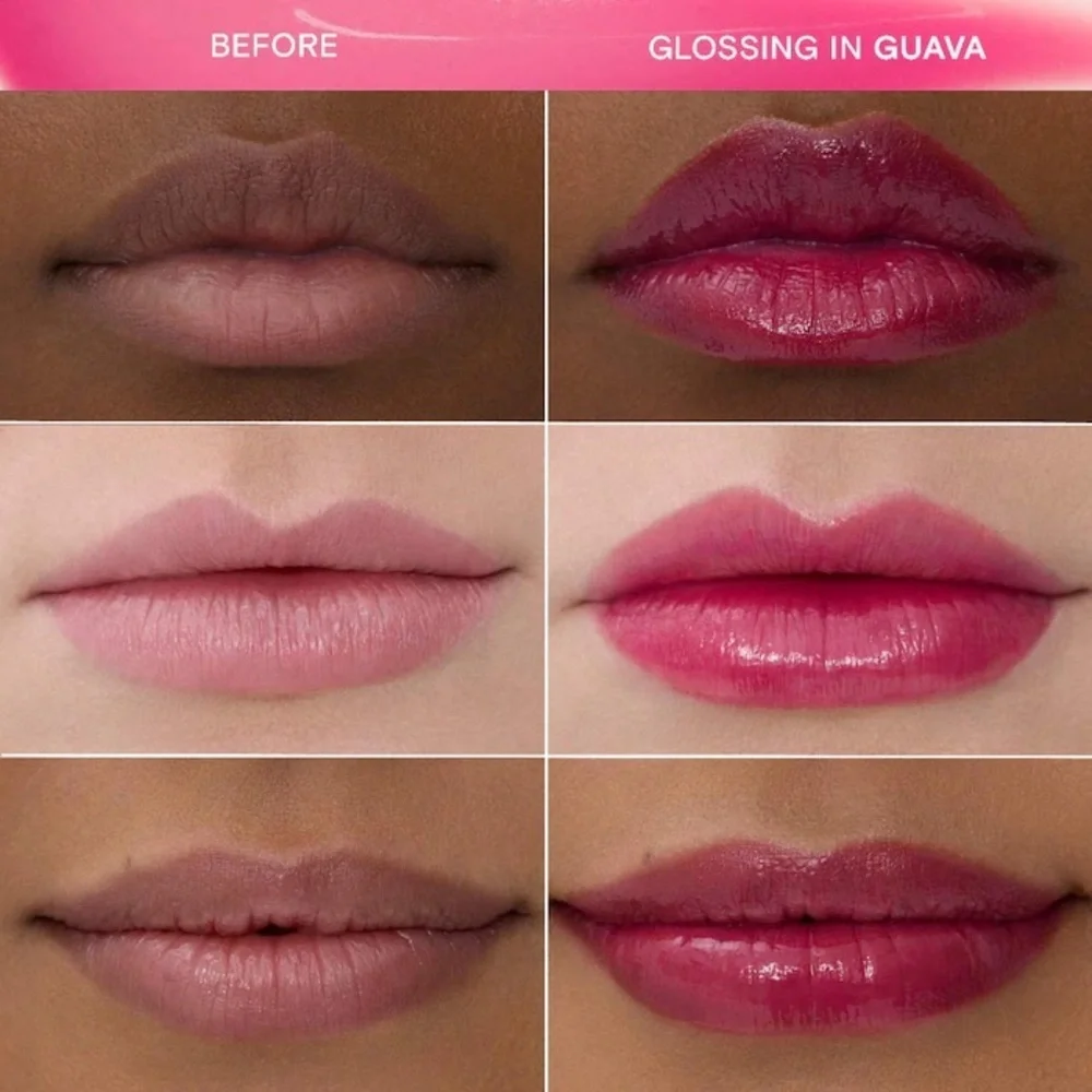 NIB Kulfi Lassi Lips Staining Long-Lasting Moisturizing Lip Oil Guava/Peony Pink